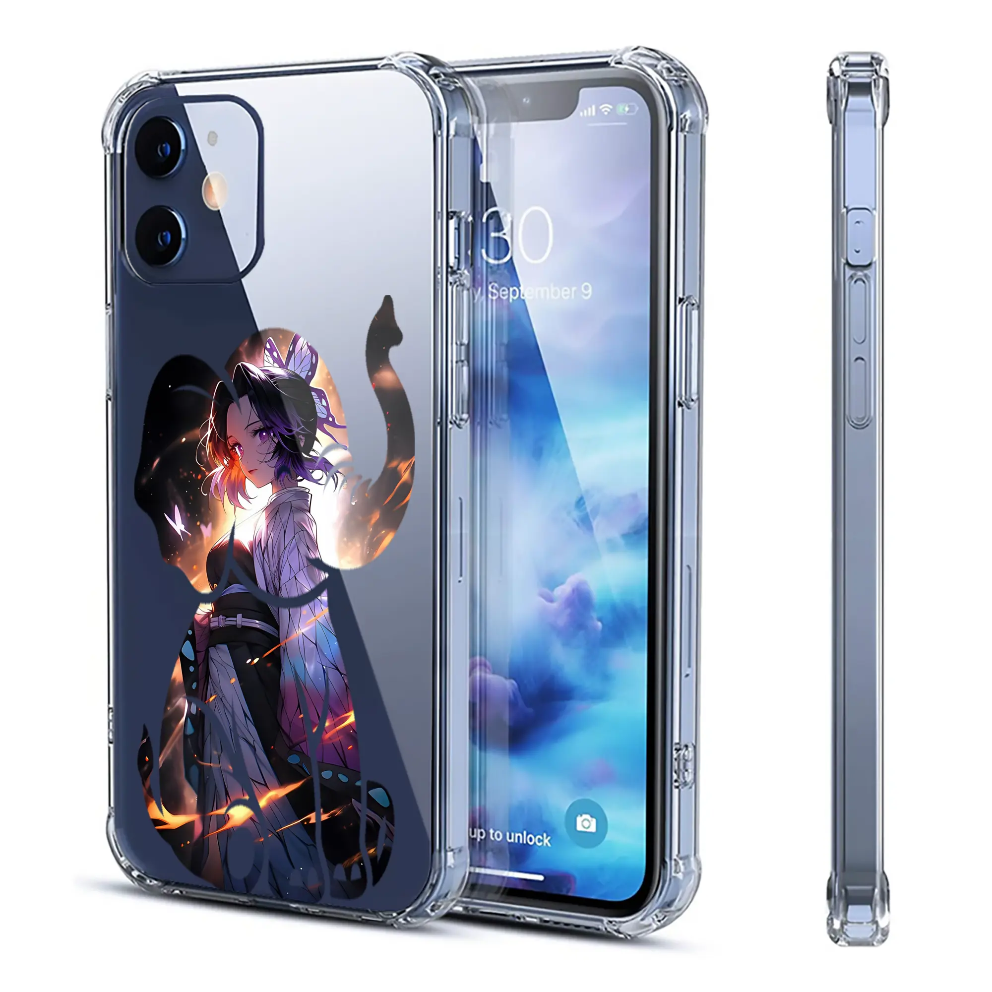 鬼滅の刃 グッズ,胡蝶 しのぶ - IPhone 12シリーズ対応 ・ 透明スマホケース ・ クリアソフトケース ・ TPU素材 ・ 耐衝撃 ・ 高密着 ・ 防汚 防指紋 ・ 簡単着脱